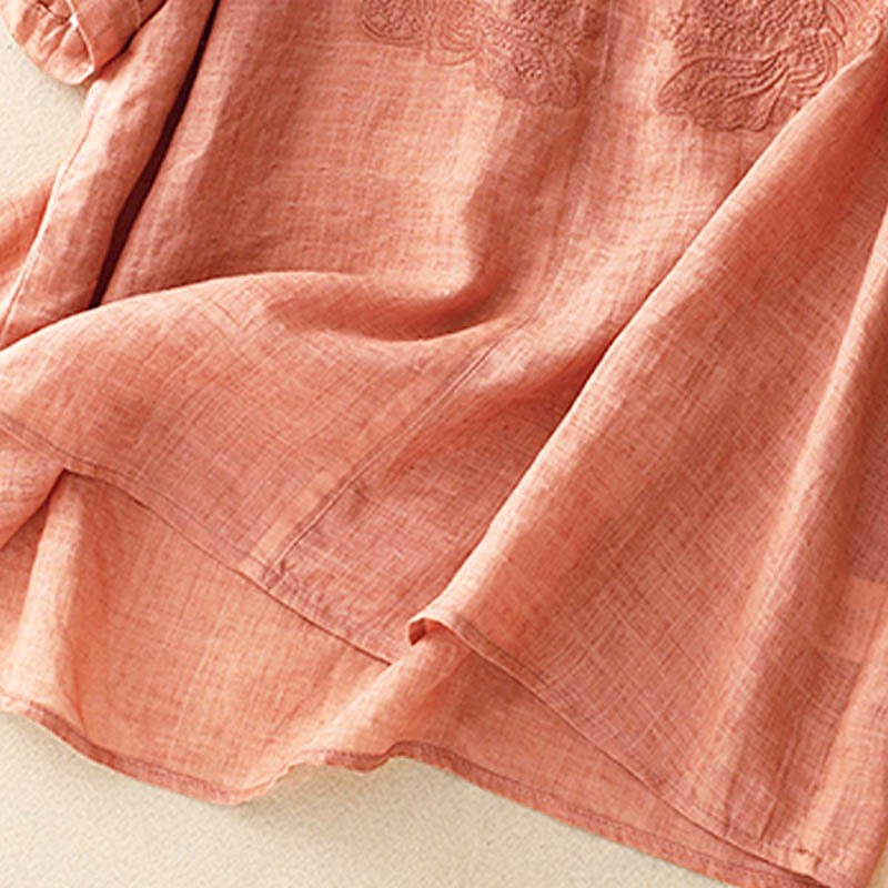 Buddha Stones V-Ausschnitt Schmetterling Damen Halbarm Shirt - image 1