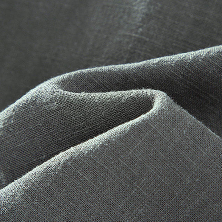 Buddha Stones Herren-Jacke, einfarbig, langärmlig, mit Thermo-Fleece gefüttert, Ramie-Leinen-Baumwoll-Jacke mit Taschen - image 8