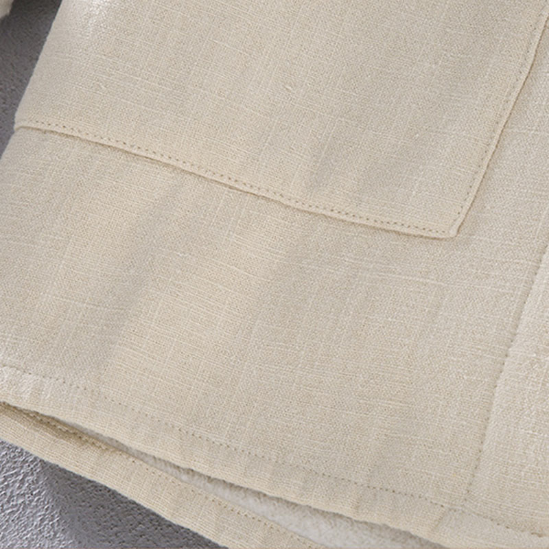 Buddha Stones Herren-Jacke mit Stehkragen, langen Ärmeln, Thermo-Fleece-Futter, Ramie-Baumwolle, mit Taschen - image 11