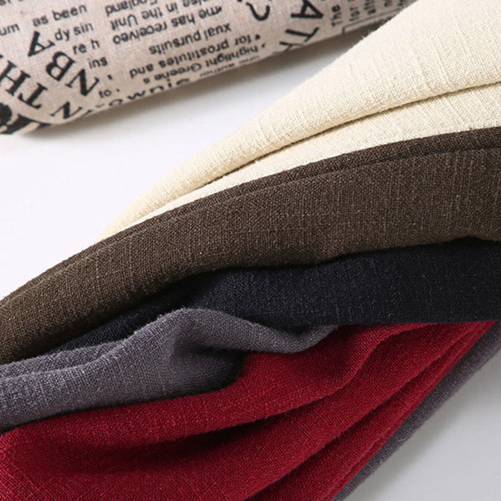 Buddha Stones Herren-Jacke mit Stehkragen, langen Ärmeln, Thermo-Fleece-Futter, Ramie-Baumwolle, mit Taschen - image 19