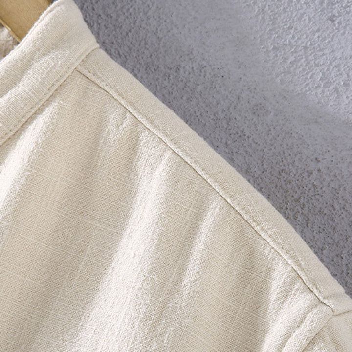 Buddha Stones Herren-Jacke mit Stehkragen, langen Ärmeln, Thermo-Fleece-Futter, Ramie-Baumwolle, mit Taschen - image 7