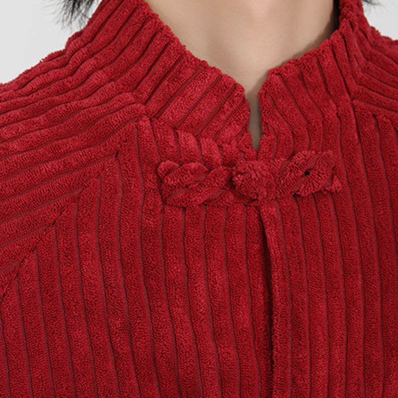 Buddha Stones Herrenjacke aus Baumwollcord mit chinesischen Knöpfen und Taschen, langärmelig - image 14