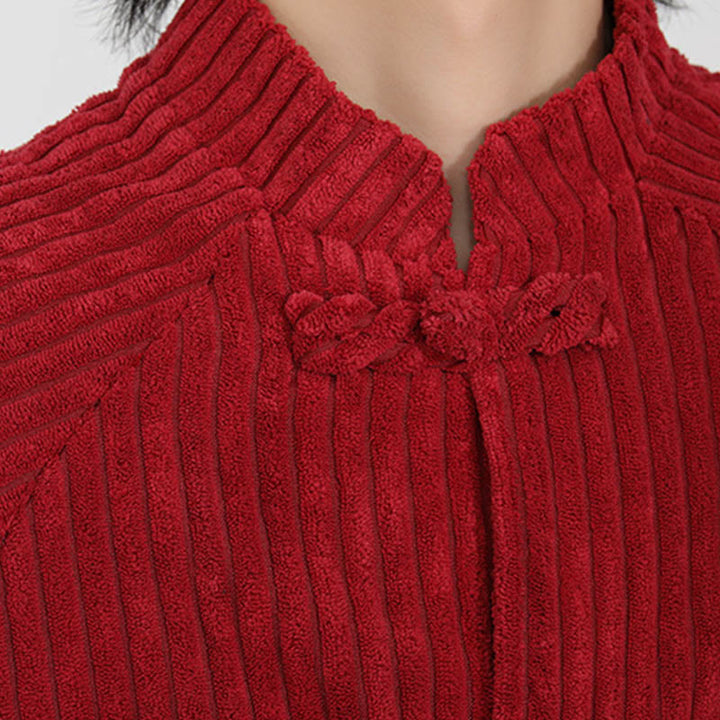 Buddha Stones Herrenjacke aus Baumwollcord mit chinesischen Knöpfen und Taschen, langärmelig - image 14