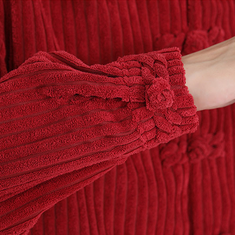 Buddha Stones Stickerei Bambus Muster Frosch-Knopf Design Langarm Herren Baumwolle Cord Jacke - image 18