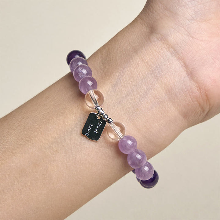 Buddha Stones Amethyst Rosenquarz Erdbeerquarz Glücksbringer Armband - image 4