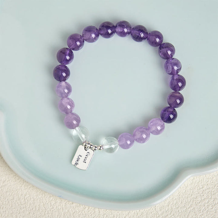 Buddha Stones Amethyst Rosenquarz Erdbeerquarz Glücksbringer Armband - image 6