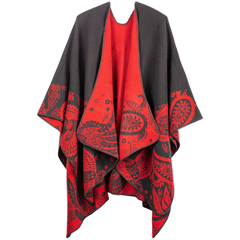 Buddha Stones Herbst Winter Tibetisches Paisley Muster Schal Thermal Cozy Unisex Schal Wickeltuch - Rot - image 7