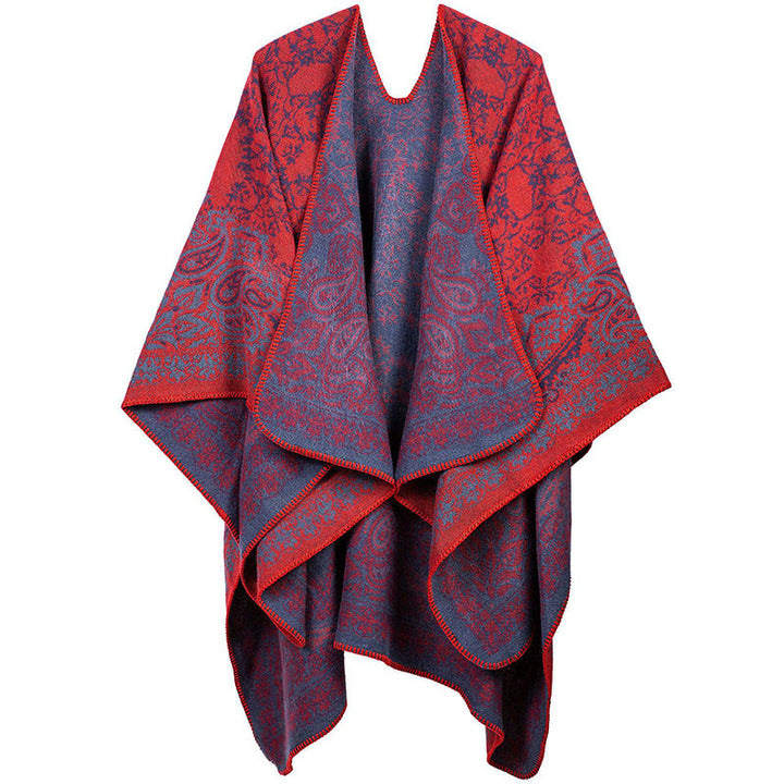 Buddha Stones, tibetisches Farbkontrast-Design, Paisley-Blumenmuster, gemütlicher Schal, Unisex-Schal - OrangeRot - image 8