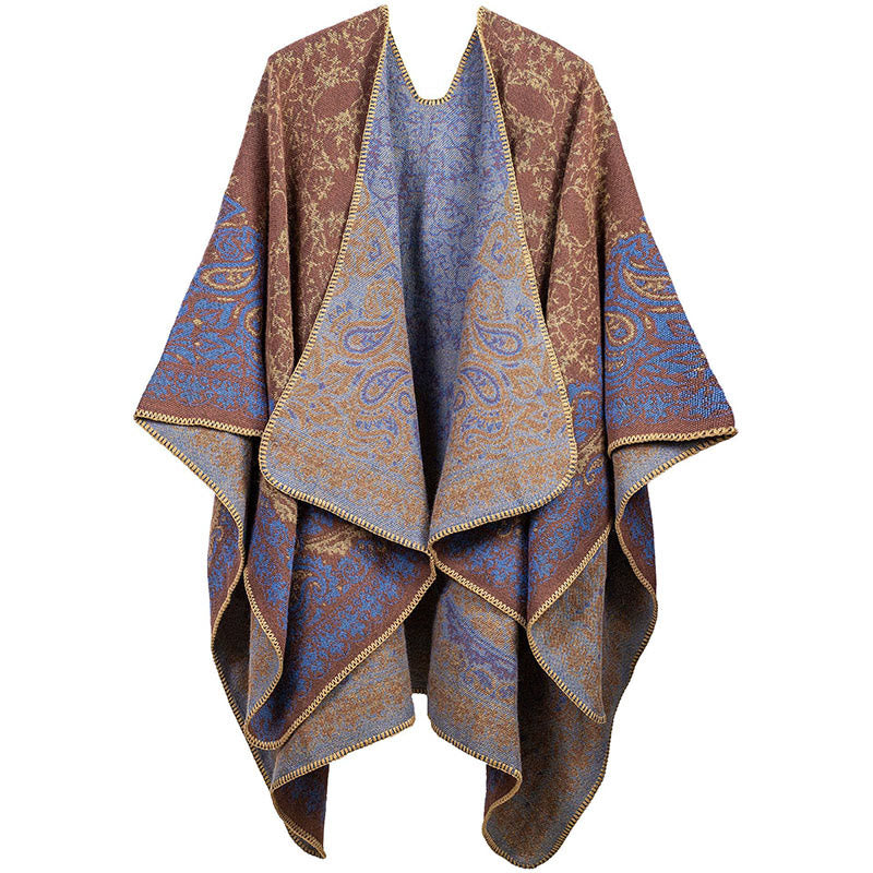 Buddha Stones, tibetisches Farbkontrast-Design, Paisley-Blumenmuster, gemütlicher Schal, Unisex-Schal - RosyBrown - image 7