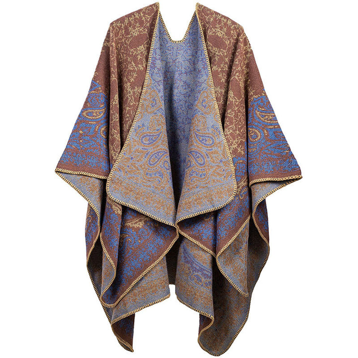 Buddha Stones, tibetisches Farbkontrast-Design, Paisley-Blumenmuster, gemütlicher Schal, Unisex-Schal - RosyBrown - image 7