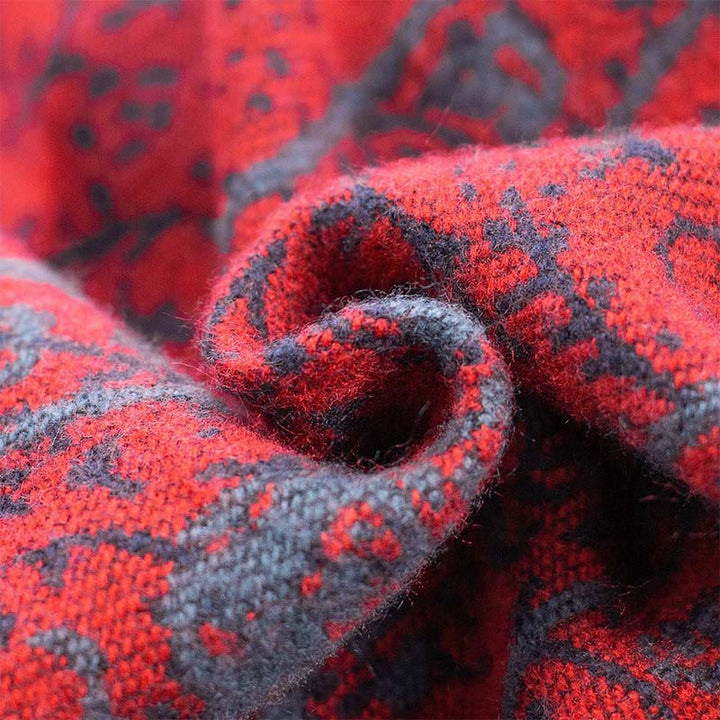 Buddha Stones Tibetischer Jacquard Elefant Geometrie Muster Unisex Gemütlicher Schal Schal - image 8