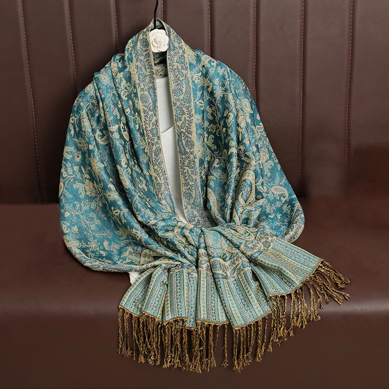 Buddha Stones Ethnischer täglicher tibetischer Paisley-Muster-Quasten-gemütlicher Schal-Schal - image 37