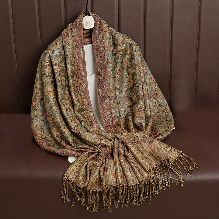 Buddha Stones Ethnischer täglicher tibetischer Paisley-Muster-Quasten-gemütlicher Schal-Schal - image 29