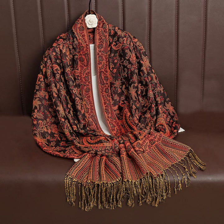 Buddha Stones Ethnischer täglicher tibetischer Paisley-Muster-Quasten-gemütlicher Schal-Schal - image 9