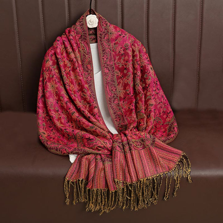 Buddha Stones Ethnischer täglicher tibetischer Paisley-Muster-Quasten-gemütlicher Schal-Schal - image 7