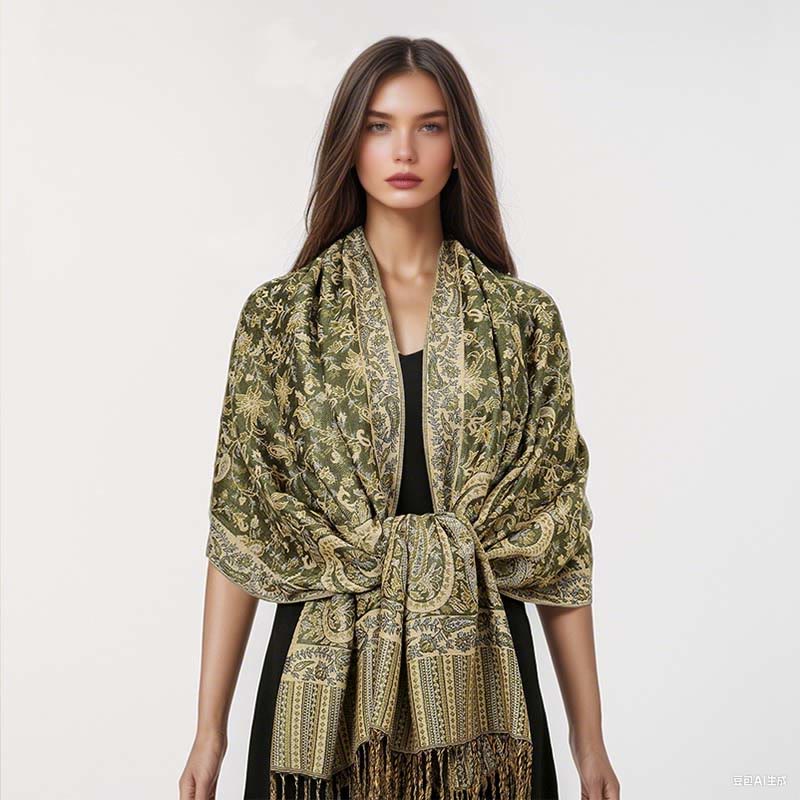 Buddha Stones Ethnischer täglicher tibetischer Paisley-Muster-Quasten-gemütlicher Schal-Schal - image 18