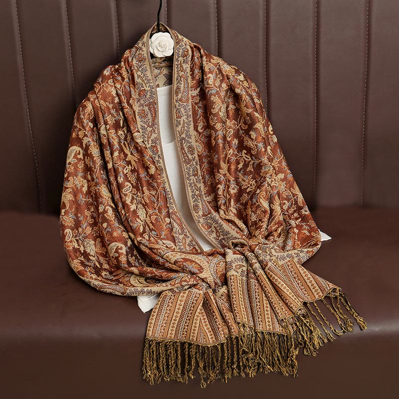 Buddha Stones Ethnischer täglicher tibetischer Paisley-Muster-Quasten-gemütlicher Schal-Schal - image 21