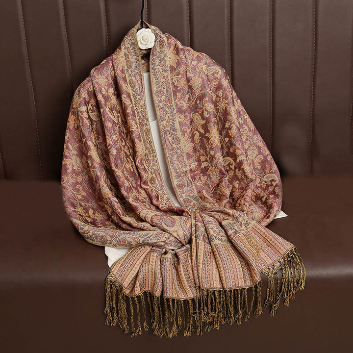 Buddha Stones Ethnischer täglicher tibetischer Paisley-Muster-Quasten-gemütlicher Schal-Schal - image 33