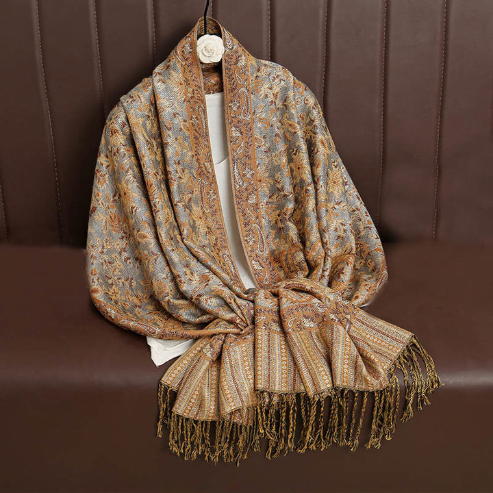 Buddha Stones Ethnischer täglicher tibetischer Paisley-Muster-Quasten-gemütlicher Schal-Schal - image 35