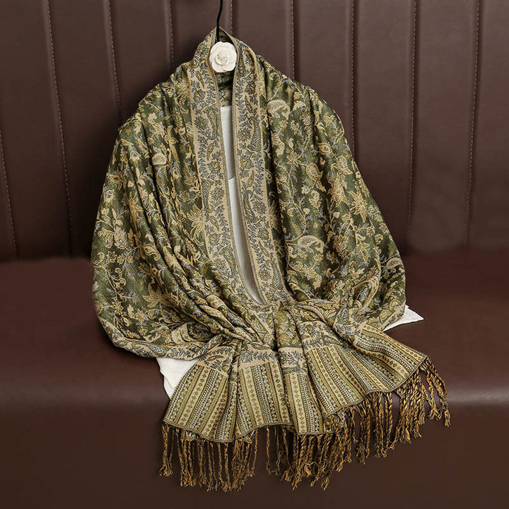 Buddha Stones Ethnischer täglicher tibetischer Paisley-Muster-Quasten-gemütlicher Schal-Schal - image 19