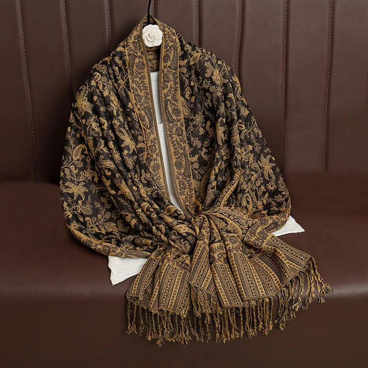 Buddha Stones Ethnischer täglicher tibetischer Paisley-Muster-Quasten-gemütlicher Schal-Schal - image 13