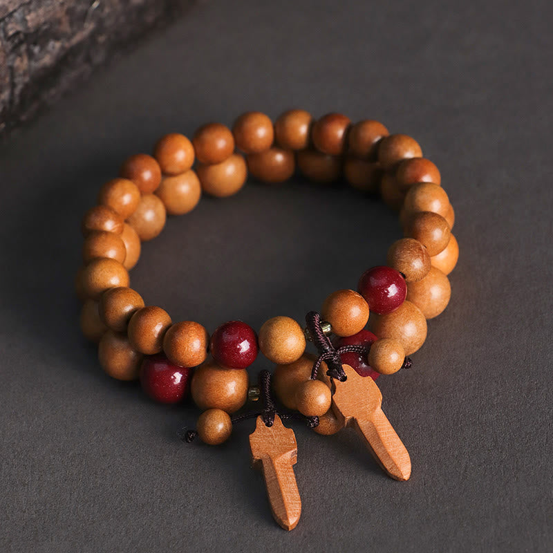 Buddha Stones Pfirsichholz Zinnober Schwert Charm Reichtum Armband - image 12