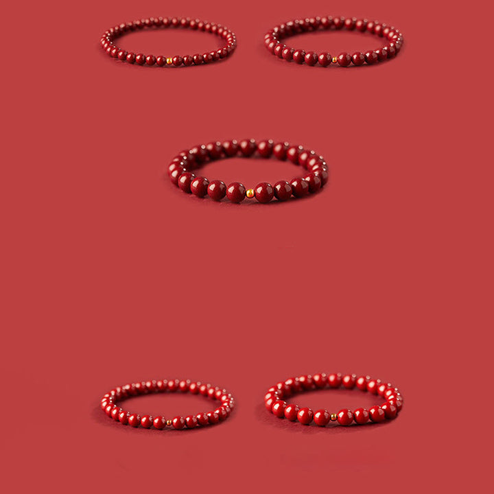 Buddha Stones 999 Gold Zinnober Einfaches Design Konzentrationsarmband - image 14
