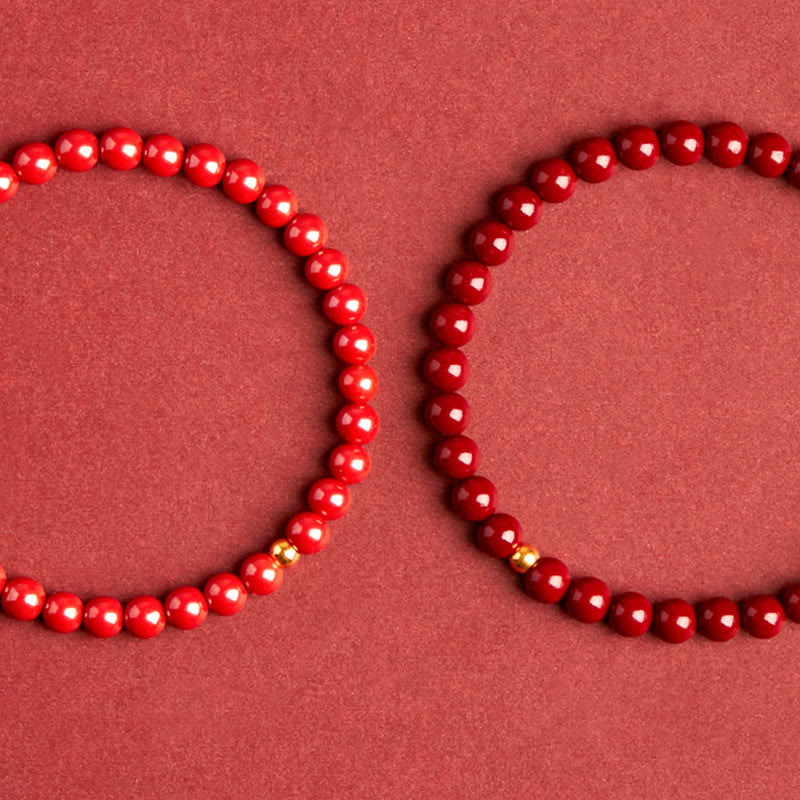 Buddha Stones Natürliches Zinnober-Bernstein-Ruhearmband - image 5