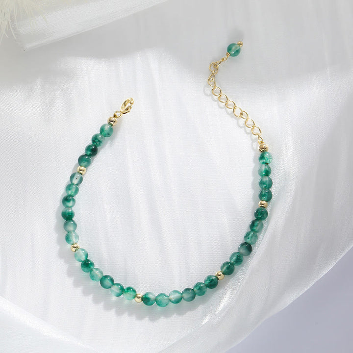 Buddha Stones 14 Karat vergoldetes natürliches Moosachat-Heilarmband - image 3