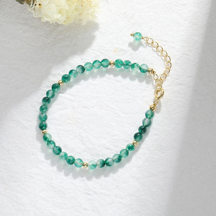 Buddha Stones 14 Karat vergoldetes natürliches Moosachat-Heilarmband - image 2