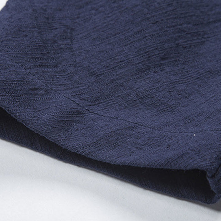 Buddha Stones Einfarbig Casual Frosch-Knopf Herrenhemd Kleidung - image 18