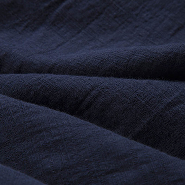 Buddha Stones Einfarbig Casual Frosch-Knopf Herrenhemd Kleidung - image 19