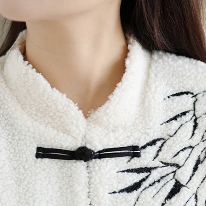 Buddha Stones Damen-Jacke aus dicker Baumwolle mit Stickerei und langen Ärmeln und Taschen - image 10