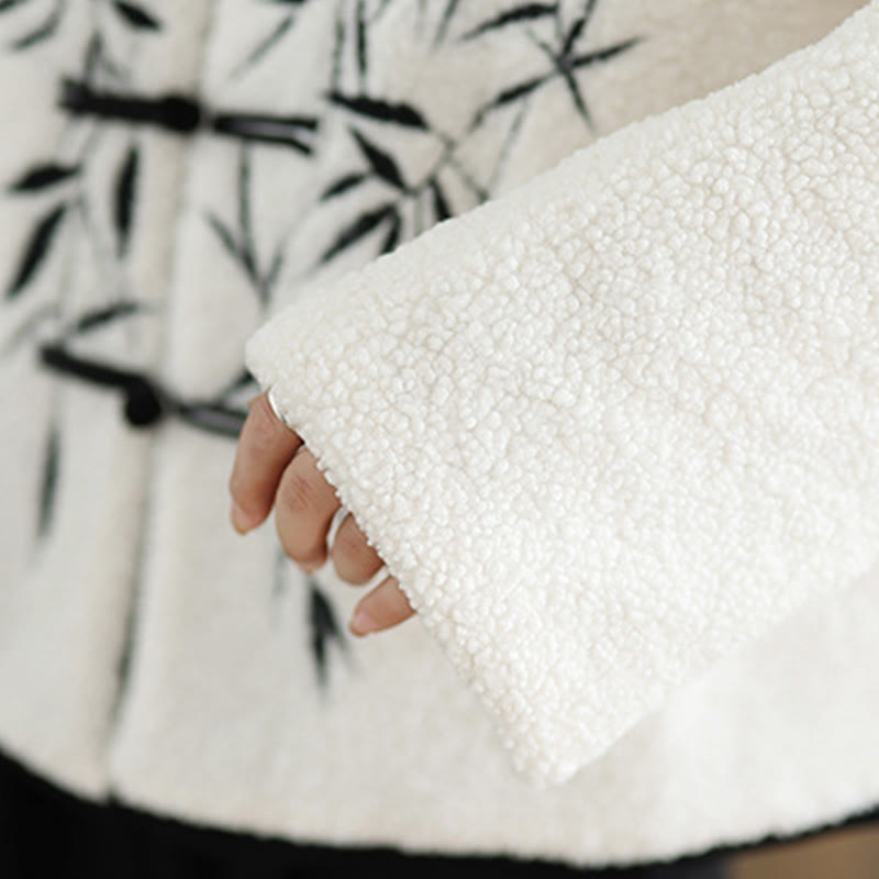 Buddha Stones Damen-Jacke aus dicker Baumwolle mit Stickerei und langen Ärmeln und Taschen - image 7