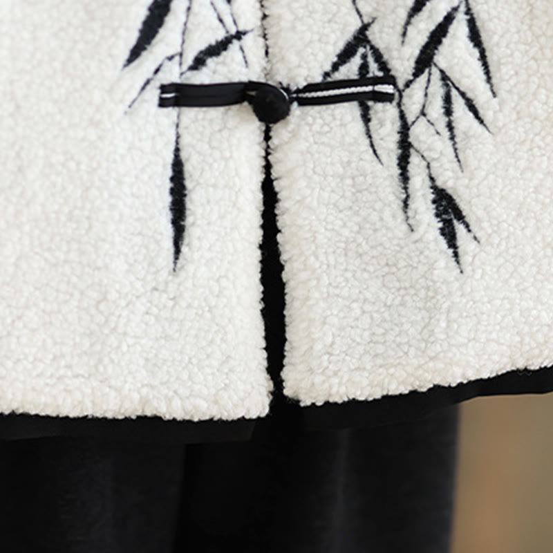 Buddha Stones Damen-Jacke aus dicker Baumwolle mit Stickerei und langen Ärmeln und Taschen - image 9