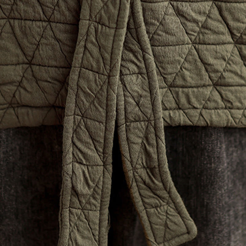 Buddha Stones Damen-Jacke mit Knöpfen, langärmelig, aus dicker Baumwolle mit Taschen - image 12