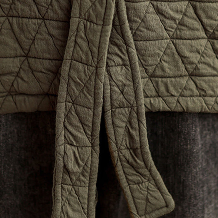 Buddha Stones Damen-Jacke mit Knöpfen, langärmelig, aus dicker Baumwolle mit Taschen - image 12