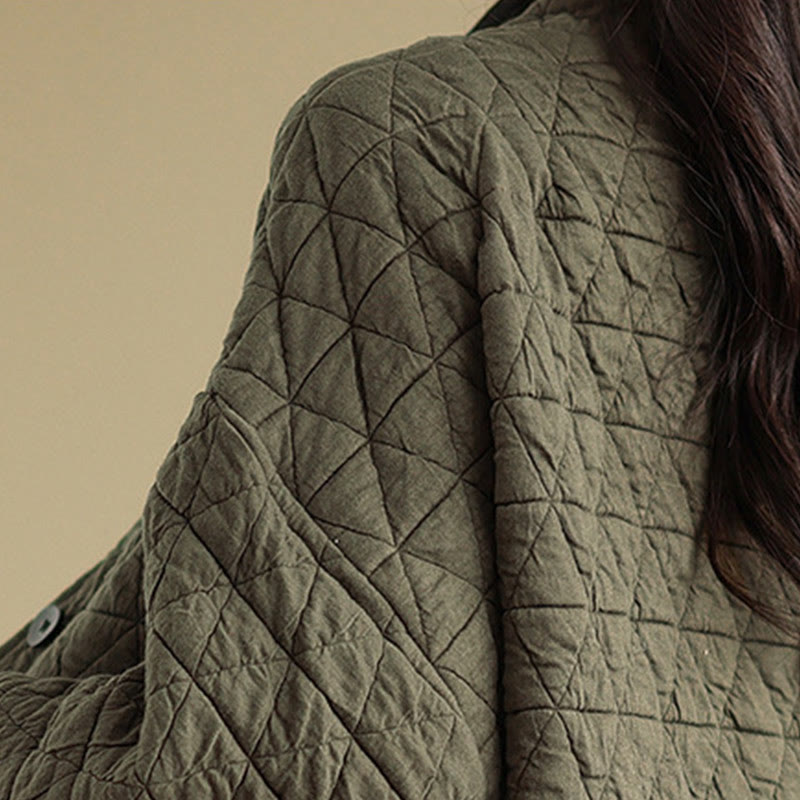 Buddha Stones Damen-Jacke mit Knöpfen, langärmelig, aus dicker Baumwolle mit Taschen - image 11