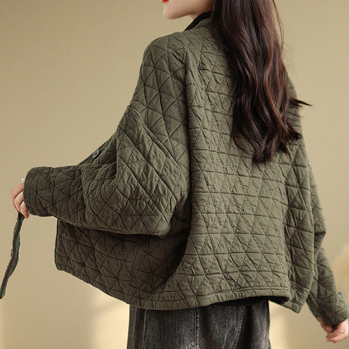 Buddha Stones Damen-Jacke mit Knöpfen, langärmelig, aus dicker Baumwolle mit Taschen - image 8