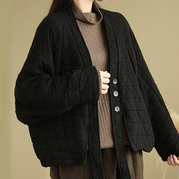 Buddha Stones Damen-Jacke mit Knöpfen, langärmelig, aus dicker Baumwolle mit Taschen - image 15