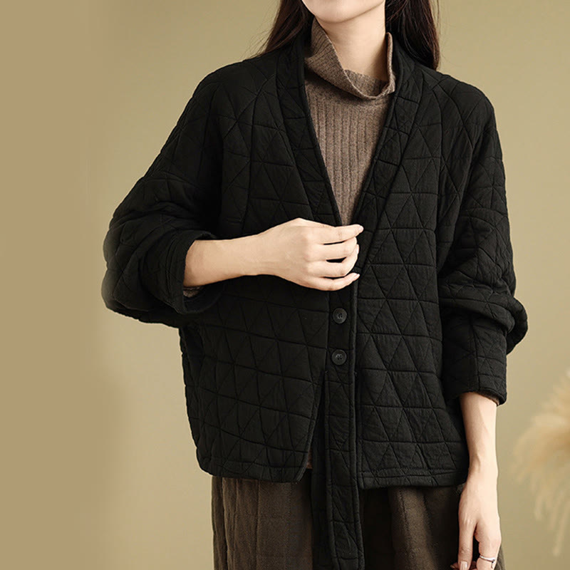 Buddha Stones Damen-Jacke mit Knöpfen, langärmelig, aus dicker Baumwolle mit Taschen - image 18