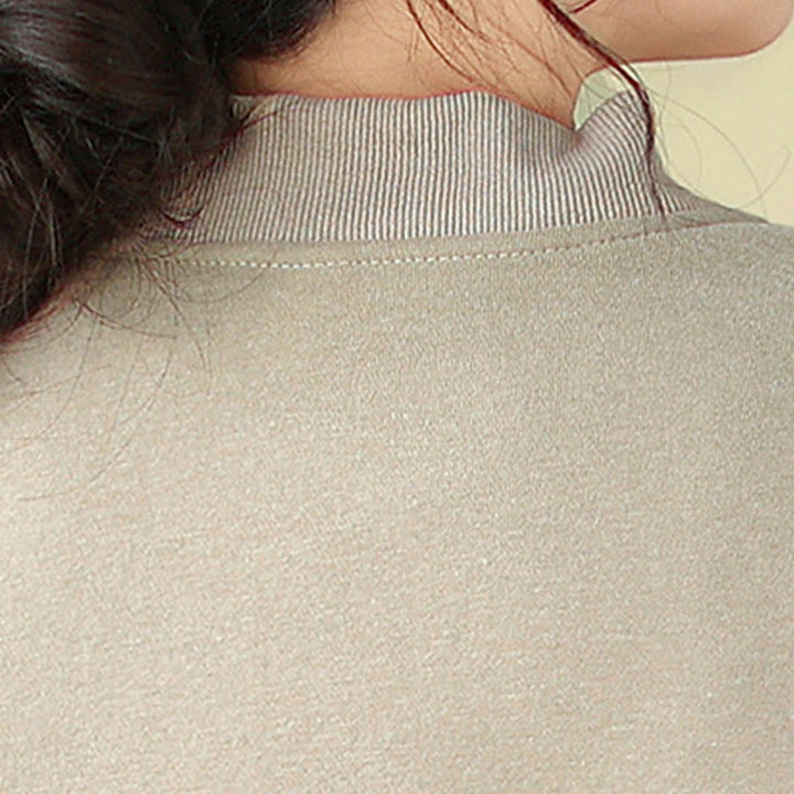 Buddha Stones Plain Damen-Baumwolljacke mit Knöpfen, Rundhalsausschnitt, langen Ärmeln und Taschen - image 17