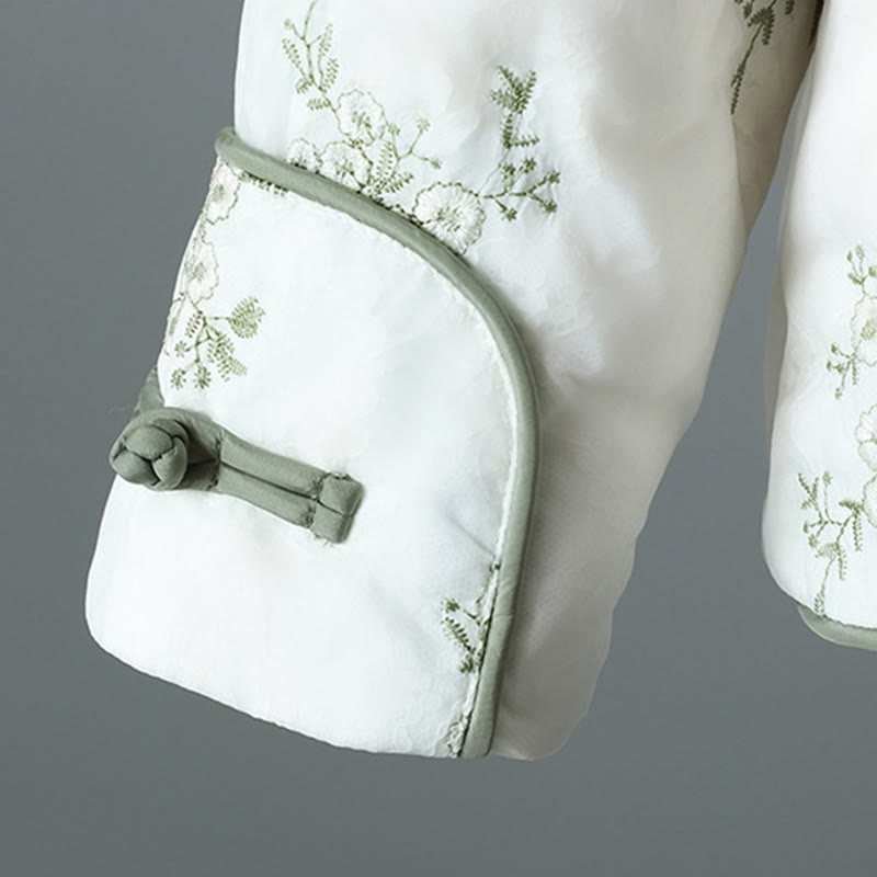 Buddha Stones Damen-Jacke mit Stickerei und Froschknopf, langärmelig, dicke Baumwolle, mit Taschen - image 9