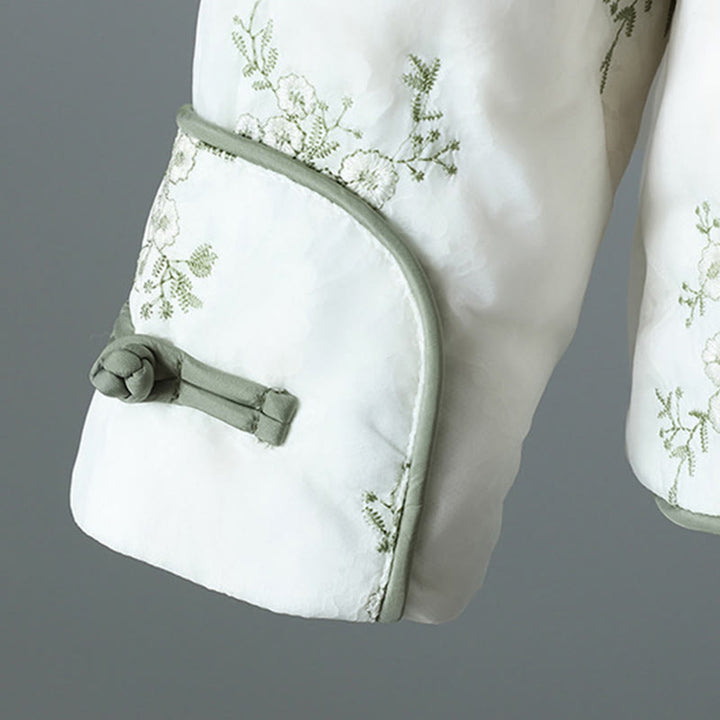 Buddha Stones Damen-Jacke mit Stickerei und Froschknopf, langärmelig, dicke Baumwolle, mit Taschen - image 9