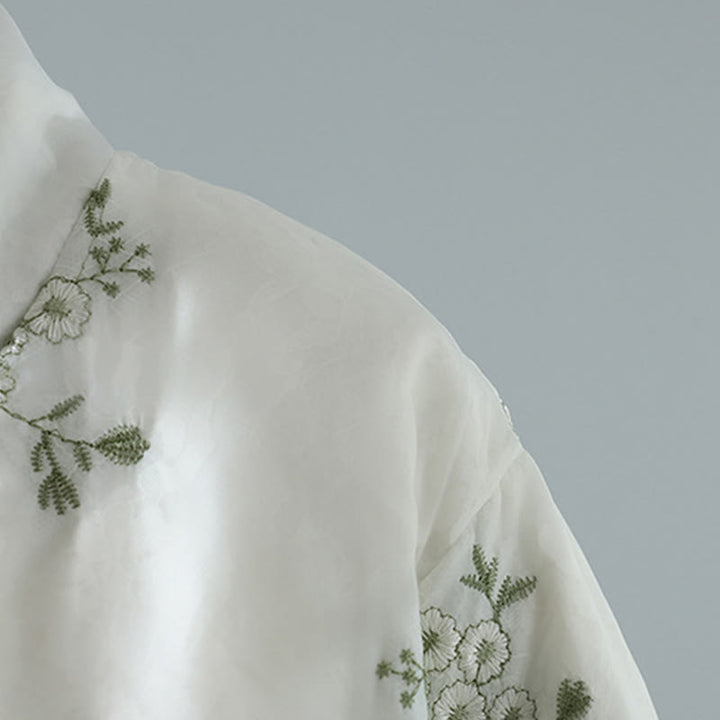 Buddha Stones Damen-Jacke mit Stickerei und Froschknopf, langärmelig, dicke Baumwolle, mit Taschen - image 11