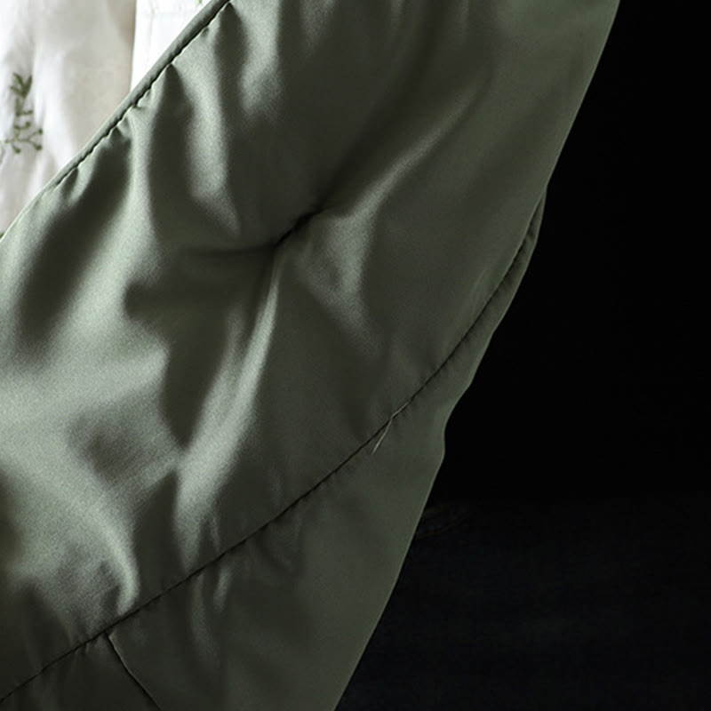 Buddha Stones Damen-Jacke mit Stickerei und Froschknopf, langärmelig, dicke Baumwolle, mit Taschen - image 4