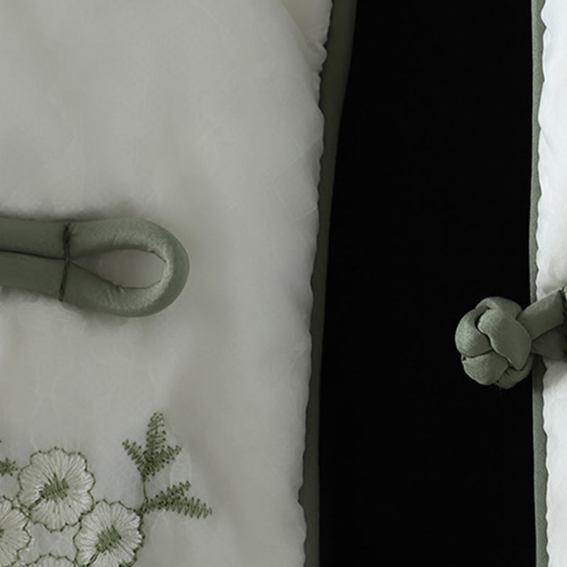 Buddha Stones Damen-Jacke mit Stickerei und Froschknopf, langärmelig, dicke Baumwolle, mit Taschen - image 5