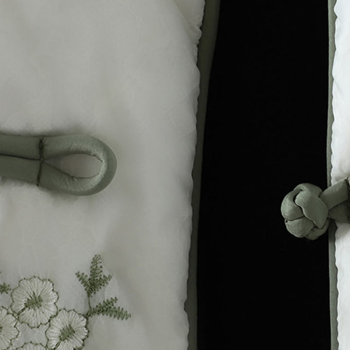 Buddha Stones Damen-Jacke mit Stickerei und Froschknopf, langärmelig, dicke Baumwolle, mit Taschen - image 5