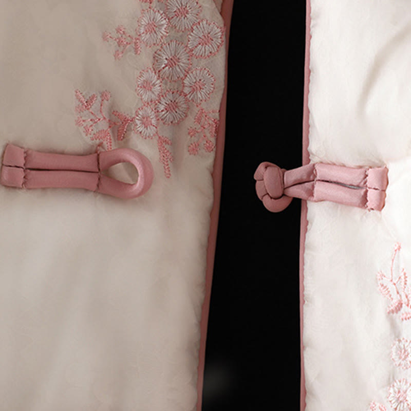 Buddha Stones Damen-Jacke mit Stickerei und Froschknopf, langärmelig, dicke Baumwolle, mit Taschen - image 19