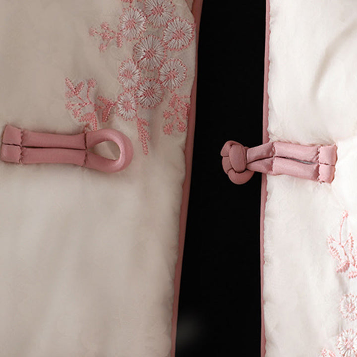 Buddha Stones Damen-Jacke mit Stickerei und Froschknopf, langärmelig, dicke Baumwolle, mit Taschen - image 19